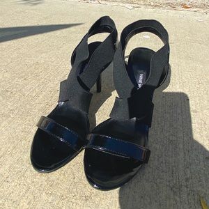 Nine West elastic wrap heels never worn!!